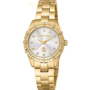 ROBERTO CAVALLI Glam Crystals Silver Dial 32mm Gold Stainless Steel Bracelet RC5L083M0025 - 41537