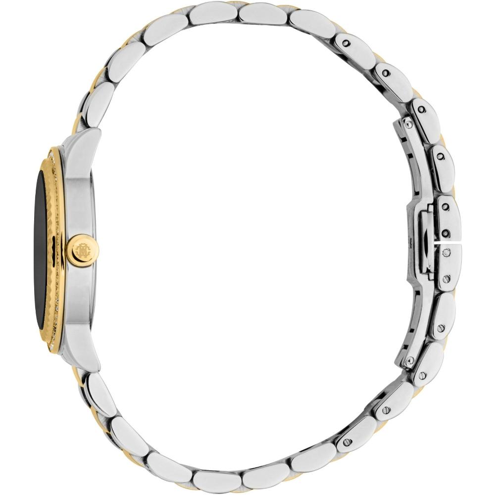 ROBERTO CAVALLI Glam Crystals Black Dial 30mm Two Tone Gold Stainless Steel Bracelet RC5L090M0085