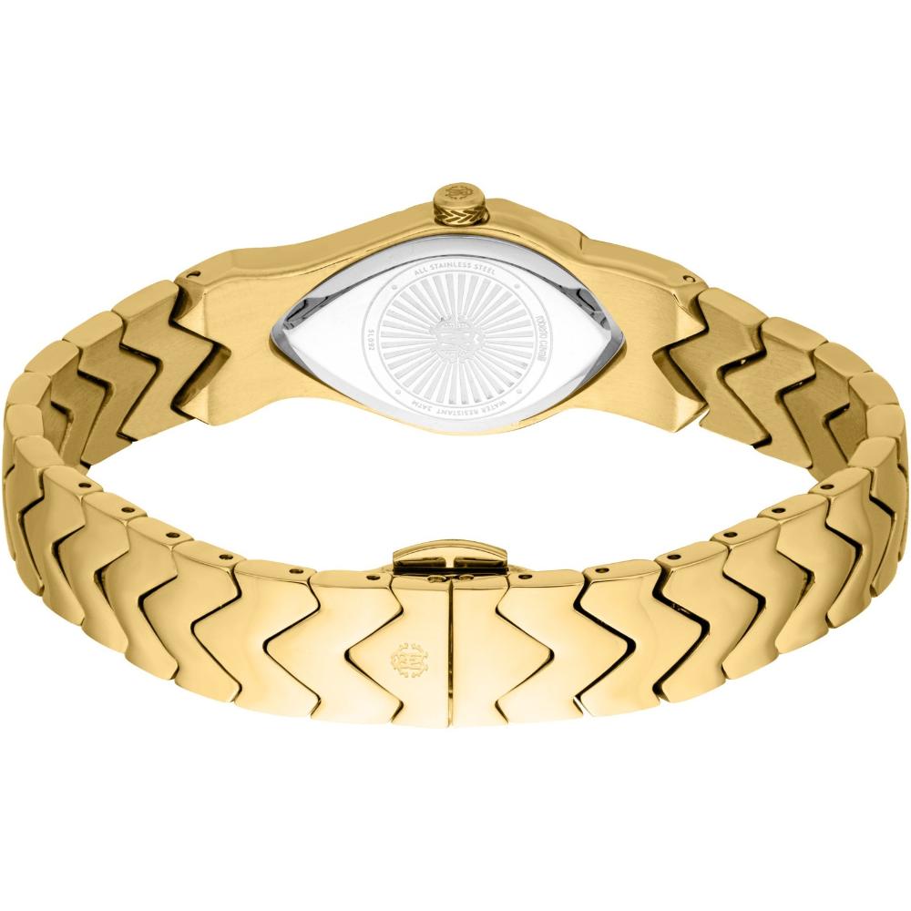 ROBERTO CAVALLI Snake Core Silver Dial 22x48.69mm Gold Stainless Steel Bracelet RC5L092M0025