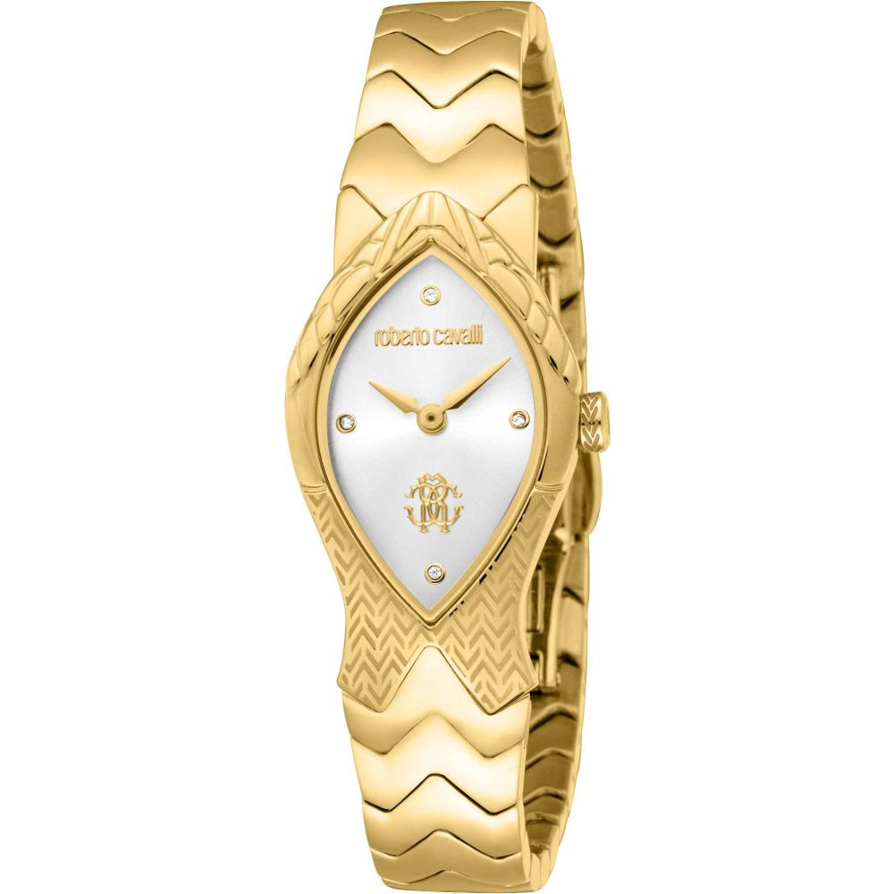 ROBERTO CAVALLI Snake Core Silver Dial 22x48.69mm Gold Stainless Steel Bracelet RC5L092M0025