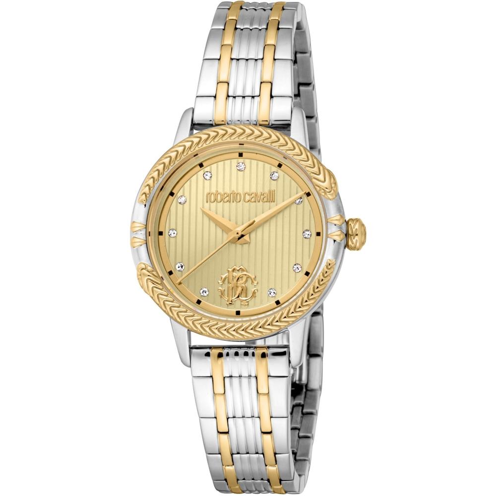 ROBERTO CAVALLI Core Gold Dial 30mm Two Tone Gold Stainless Steel Bracelet Gift Set RC5L094M0085