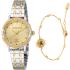 ROBERTO CAVALLI Core Gold Dial 30mm Two Tone Gold Stainless Steel Bracelet Gift Set RC5L094M0085 - 0