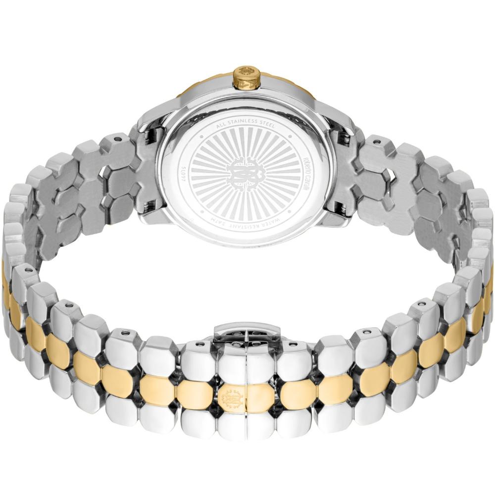 ROBERTO CAVALLI Core Mini Silver Dial 28mm Two Tone Gold Stainless Steel Bracelet RC5L097M0055