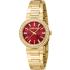 ROBERTO CAVALLI Glam Crystals Red Dial 30mm Gold Stainless Steel Bracelet RC5L098M0035 - 0