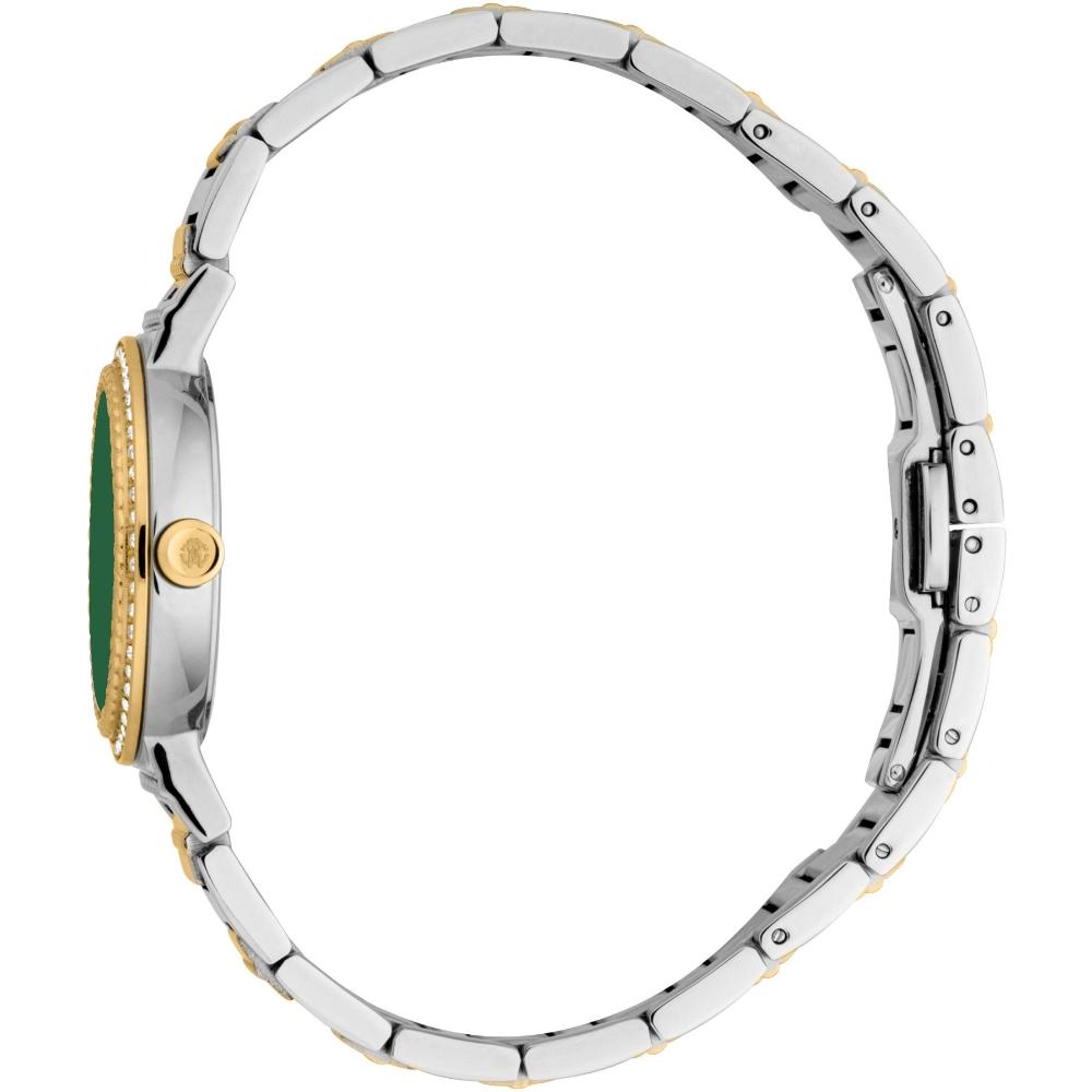 ROBERTO CAVALLI Glam Crystals Green Dial 30mm Two Tone Gold Stainless Steel Bracelet RC5L098M0065