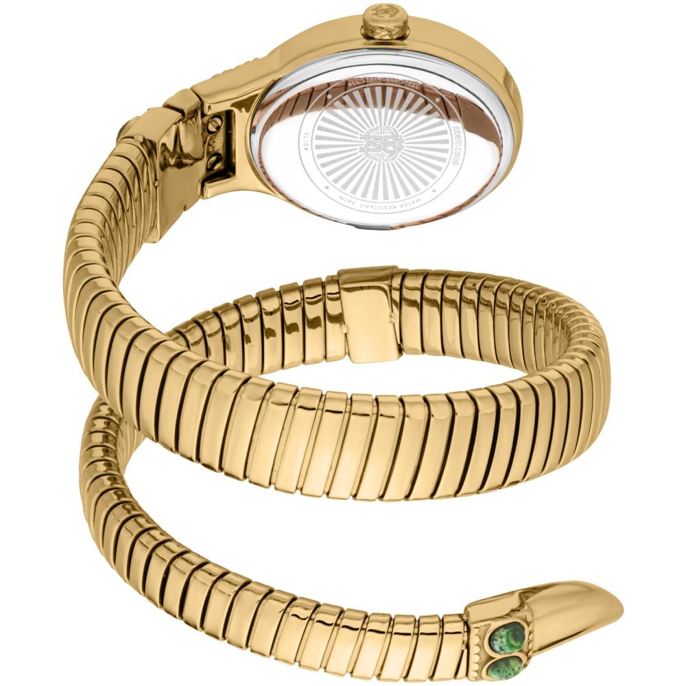 ROBERTO CAVALLI Snake Core Turquoise Dial 22.5x34mm Gold Stainless Steel Bracelet RC5L104M0025