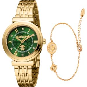 ROBERTO CAVALLI Core Gift Set Green Dial 32mm Gold Stainless Steel Bracelet RC5L111M0045 - 51157