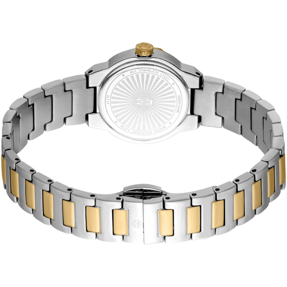 ROBERTO CAVALLI Mini Gift Set Silver Dial 26mm Two Tone Gold Stainless Steel Bracelet RC5L117M0055