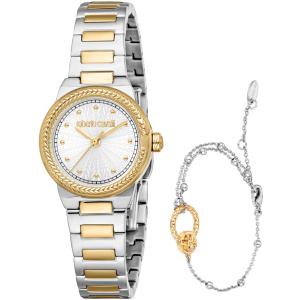 ROBERTO CAVALLI Mini Gift Set Silver Dial 26mm Two Tone Gold Stainless Steel Bracelet RC5L117M0055 - 60536