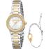 ROBERTO CAVALLI Mini Gift Set Silver Dial 26mm Two Tone Gold Stainless Steel Bracelet RC5L117M0055 - 0