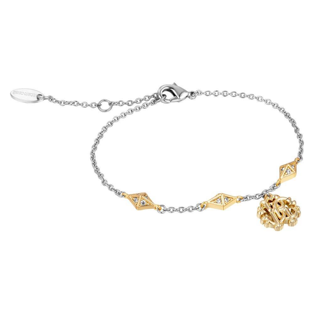 ROBERTO CAVALLI Core Gift Set Silver Dial 24x31.5mm Two Tone Gold Stainless Steel Bracelet RC5L120M0085