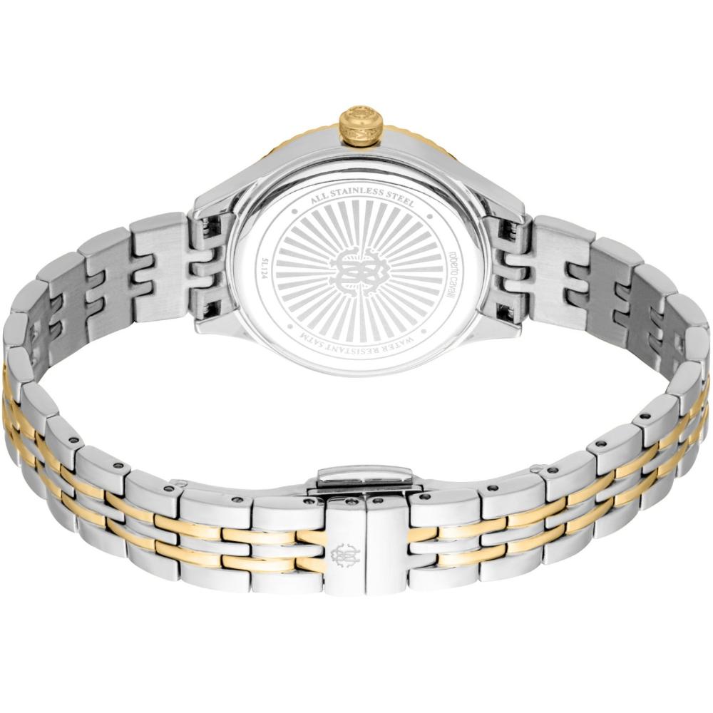 ROBERTO CAVALLI Core White MOP Dial 28mm Two Tone Gold Stainless Steel Bracelet RC5L124M0085