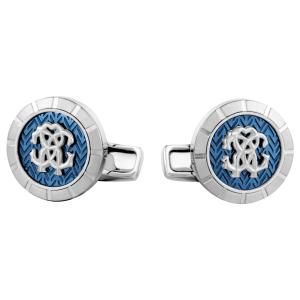 ROBERTO CAVALLI Cufflinks Two Tone Silver & Blue Stainless Steel RCCU00150200 - 51100