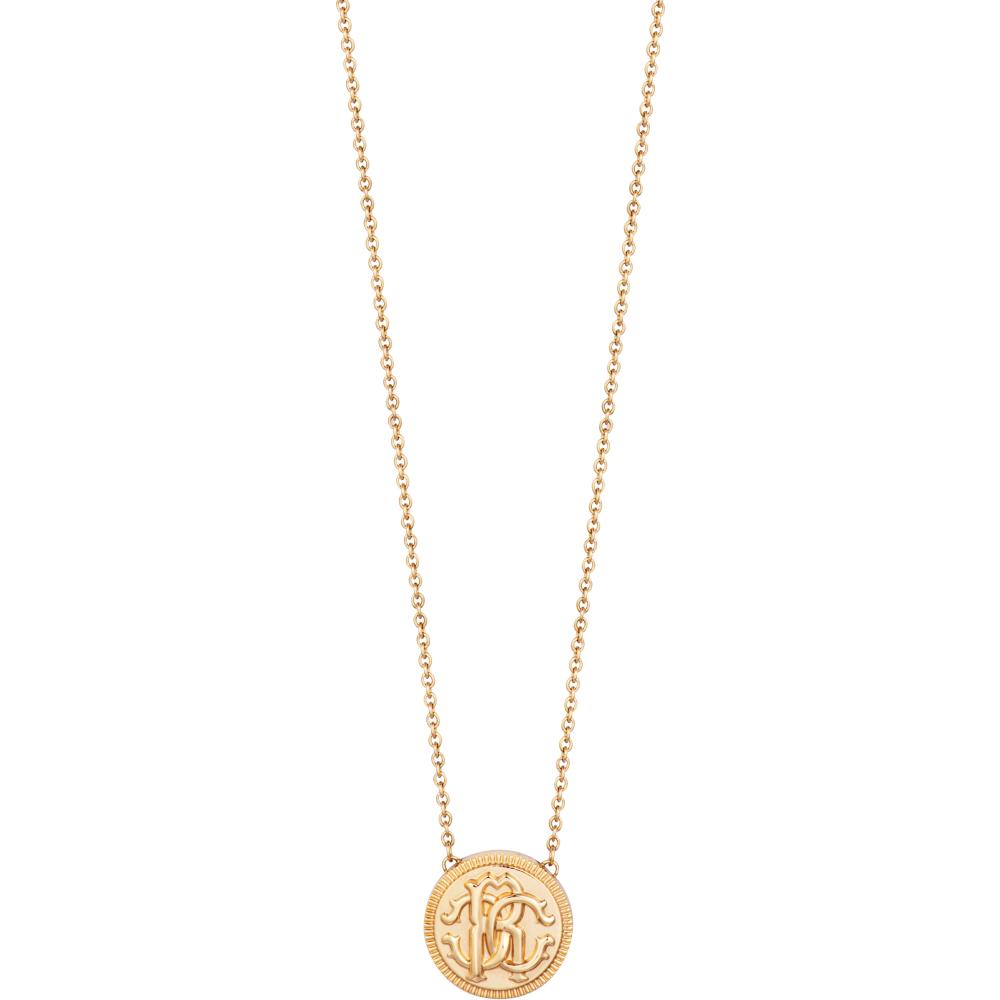 ROBERTO CAVALLI Logo Necklace Gold Stainless Steel RCNL00272200