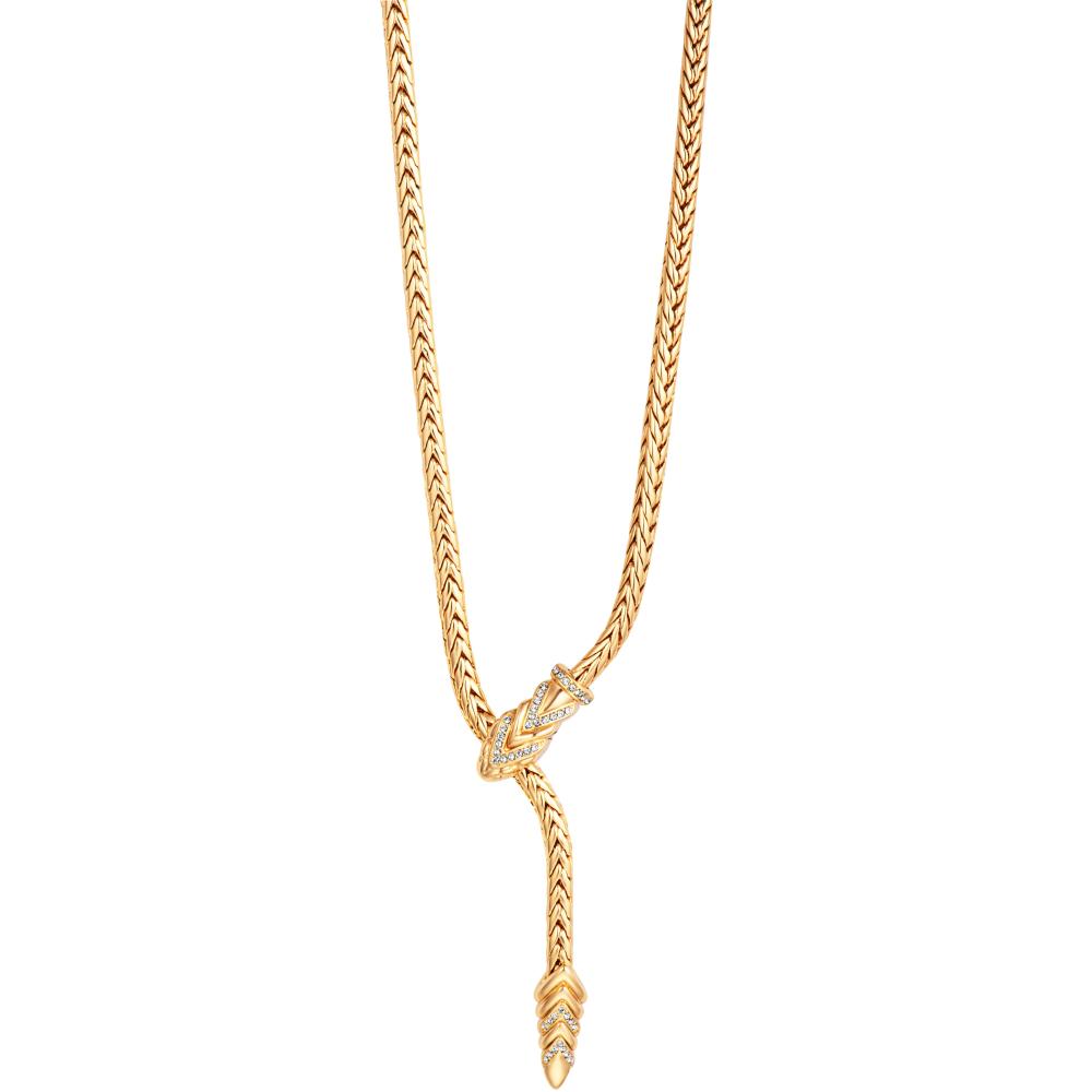 ROBERTO CAVALLI Lei 2 Necklace Gold Stainless Steel with Cubic Zirconia RCNL00333200