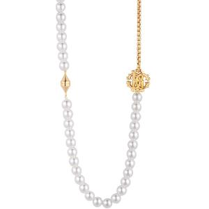 ROBERTO CAVALLI Perla Necklace Gold Stainless Steel with White Imitation Pearl RCNL00423200 - 51066