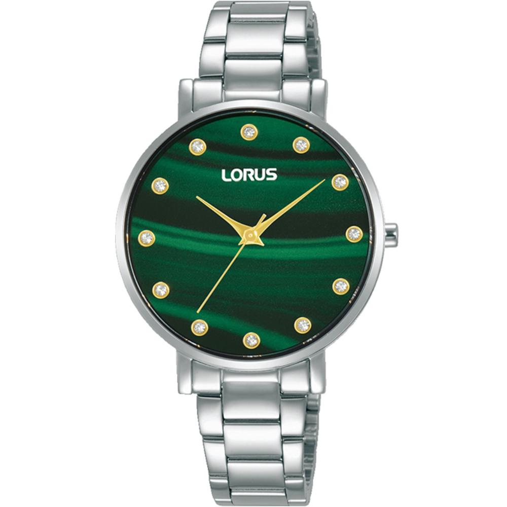 LORUS Lady's Green Dial 32mm Silver Stainless Steel Bracelet RG229VX9