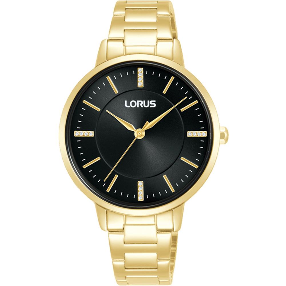 LORUS Lady's Classic Black Dial 34mm Gold Stainless Steel Bracelet RG254WX9