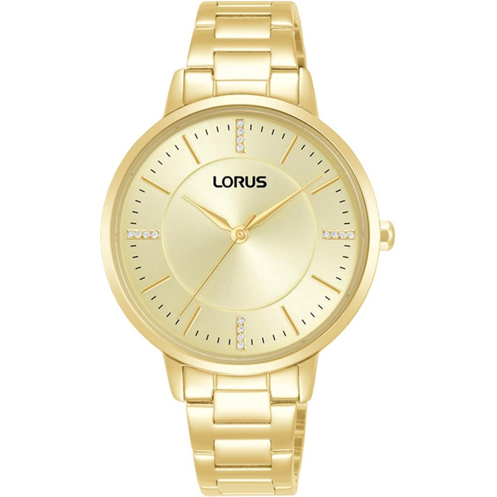 LORUS Lady's Classic Gold Dial 34mm Gold Stainless Steel Bracelet RG256WX9