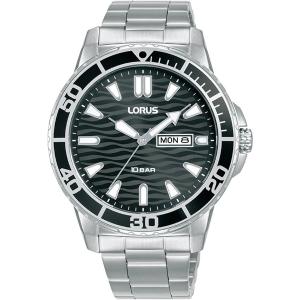 LORUS Sport Black Dial 42mm Silver Stainless Steel Bracelet RH355AX9F - 36294