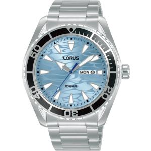 LORUS Men 's Sports Light Blue Dial 43mm Silver Stainless Steel Bracelet RH389AX9 - 49553