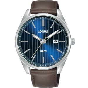 LORUS Sports Gent's 42mm Silver Stainless Steel Brown Leather Strap RH919QX9 - 36309