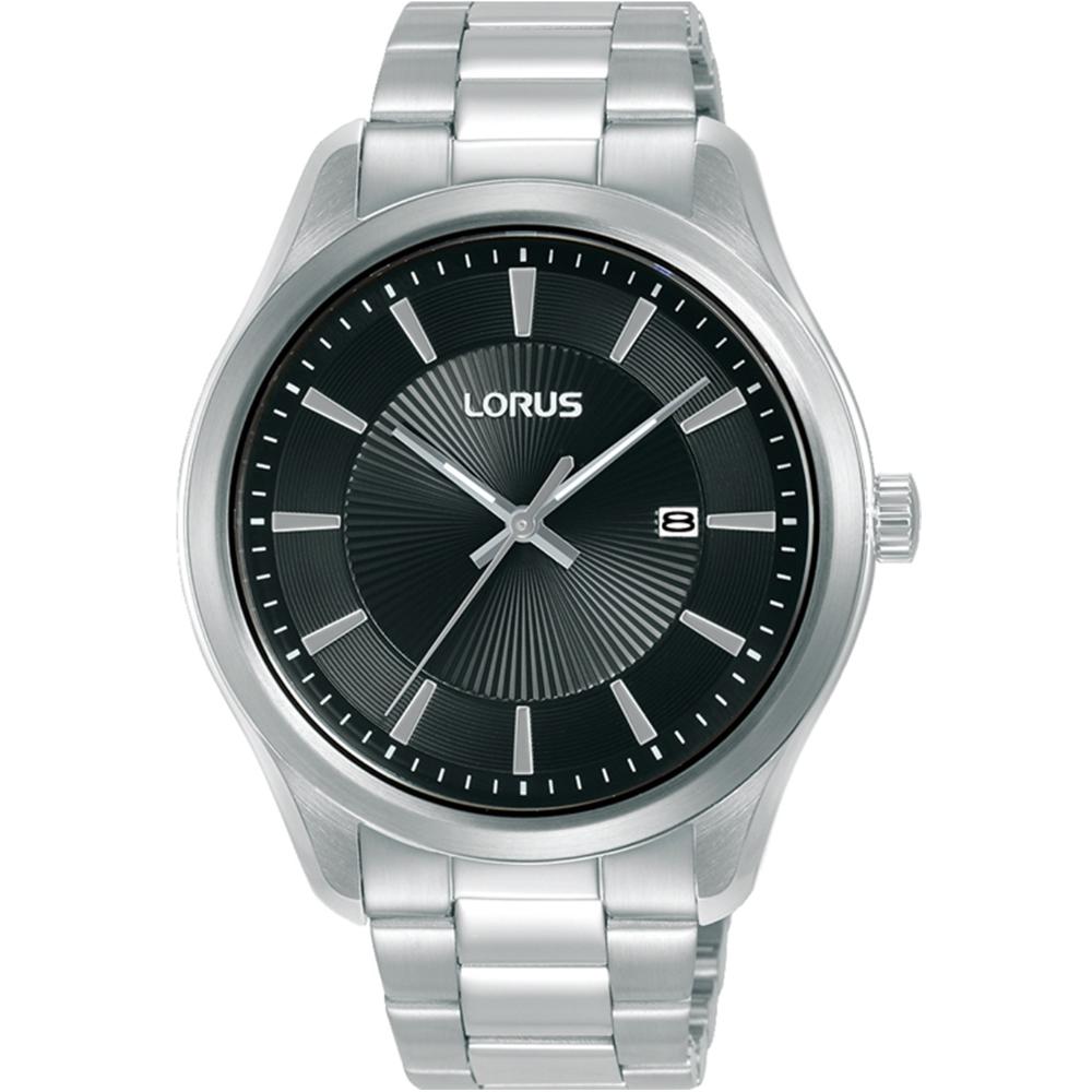 LORUS Men 's Classic Black Dial 42mm Silver Stainless Steel Bracelet RH925RX9