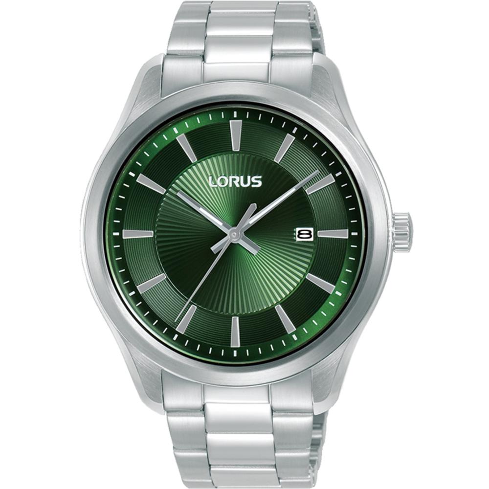 LORUS Men 's Classic Green Dial 42mm Silver Stainless Steel Bracelet RH929RX9