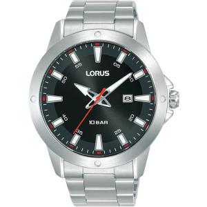 LORUS Sport Black Dial 44mm Silver Stainless Steel Bracelet RH957PX9 - 41844