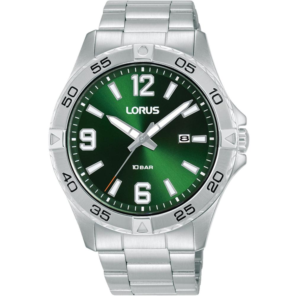 LORUS Men 's Sports Green Dial 42mm Silver Stainless Steel Bracelet RH987QX9