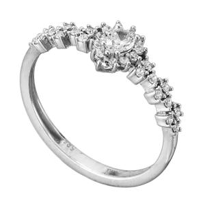 RING SENZIO Collection in White Gold K14 with Zircon RI.ZT847 - 37192