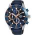 LORUS Chronograph Blue Dial 45mm Silver Stainless Steel Blue Leather Strap RM341FX9 - 0