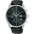 LORUS Urban Chronograph Black Dial 43mm Silver Stainless Steel Black Leather Strap RM367JX9 - 0