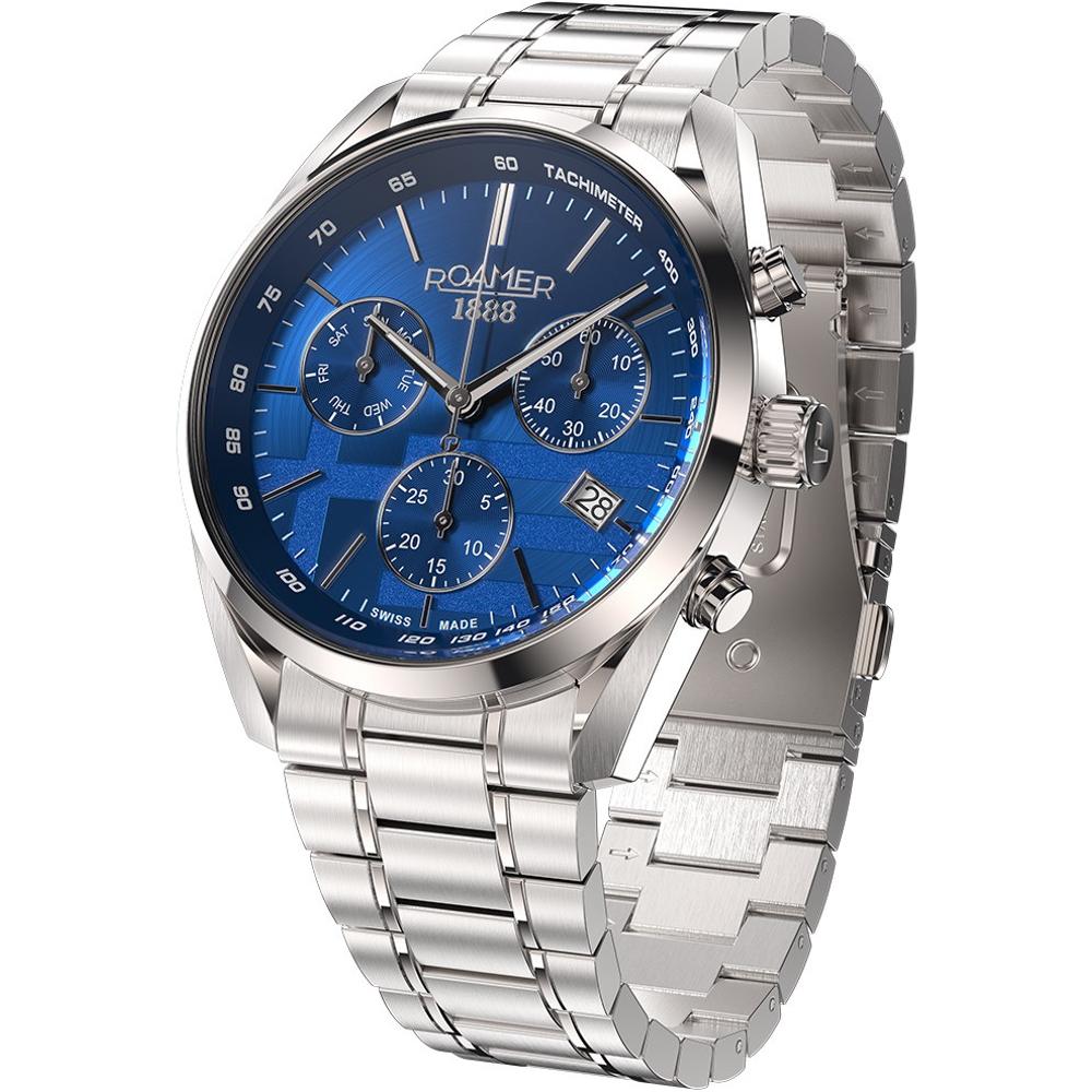 ROAMER Pro Chrono Greek Limited Edition Box Set Blue Dial 43.5mm Silver Stainless Steel Bracelet 993819-41-45-21