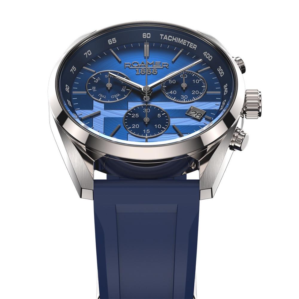 ROAMER Pro Chrono Greek Limited Edition Box Set Blue Dial 43.5mm Silver Stainless Steel Bracelet 993819-41-45-21 - 6