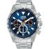 LORUS Sports Chronograph Blue Dial 43.5mm Silver Stainless Steel Bracelet RT353KX9 - 0