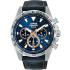 LORUS Sports Chronograph Blue Dial 43.5mm Silver Stainless Steel Blue Leather Strap RT359KX9 - 0