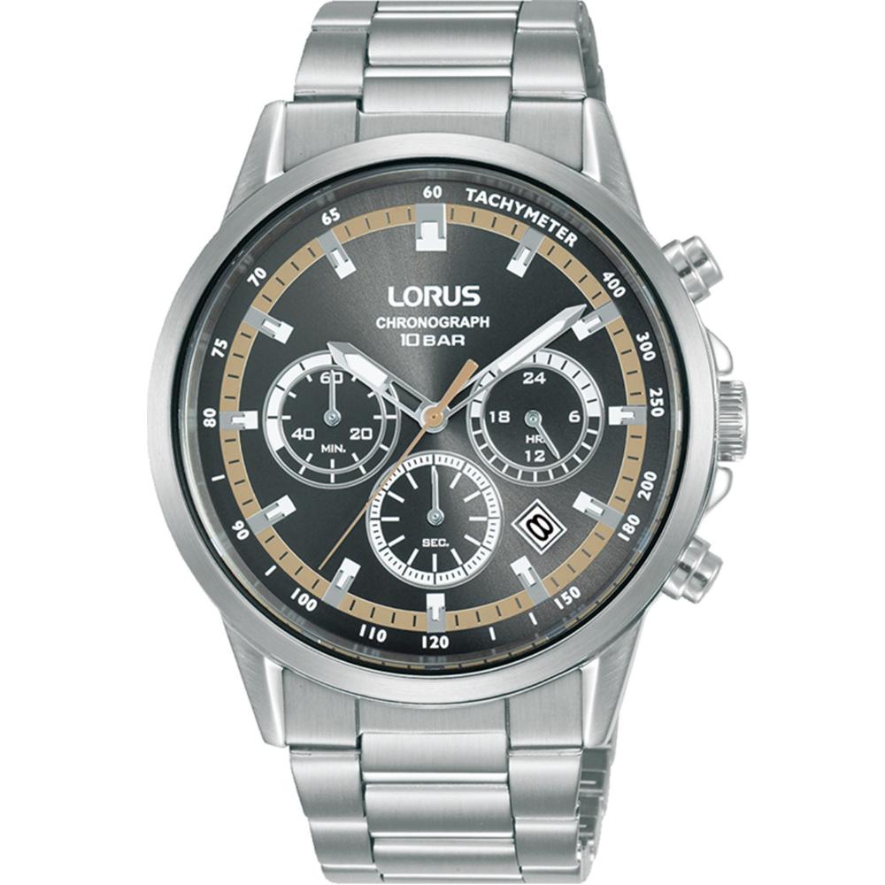 LORUS Sport Chronograph Grey Dial 42mm Silver Stainless Steel Bracelet RT395JX9