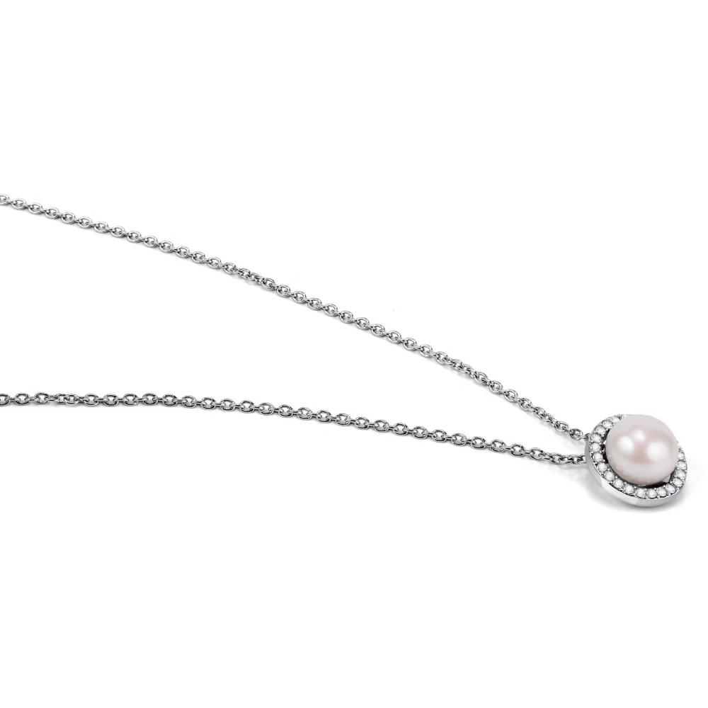 NECKLACE Rosette MORELLATO Perla Ciondoli Silver 925° with Zircon Stones and Pearl SAER49