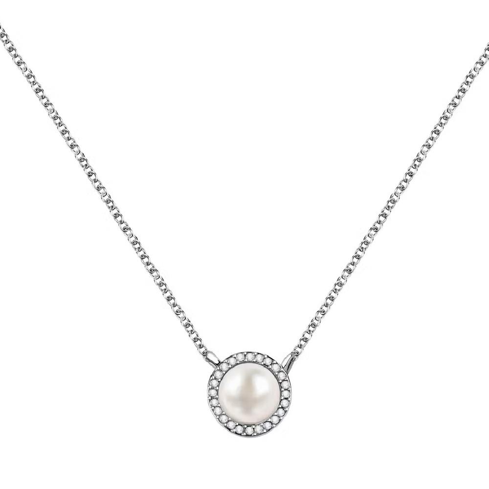 NECKLACE Rosette MORELLATO Perla Ciondoli Silver 925° with Zircon Stones and Pearl SAER49