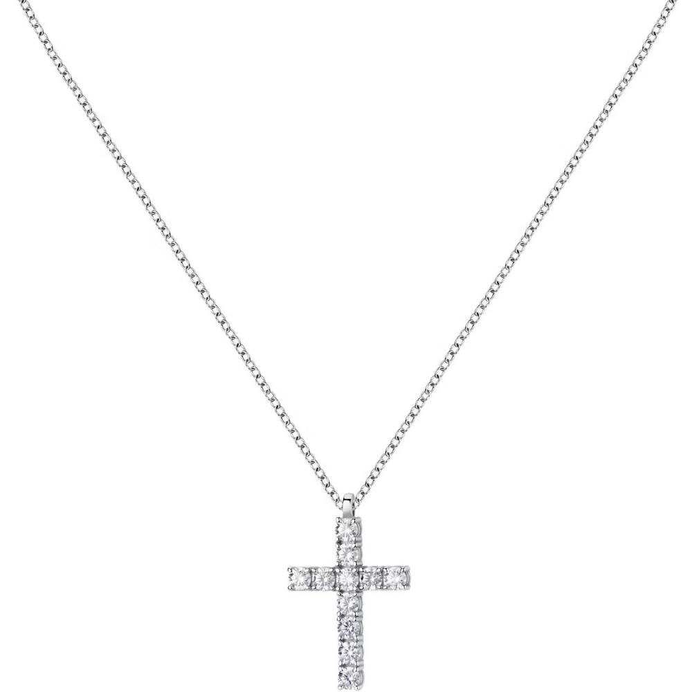 CROSS with Chain MORELLATO Tesori Silver 925° with Zircon Stones SAIW117