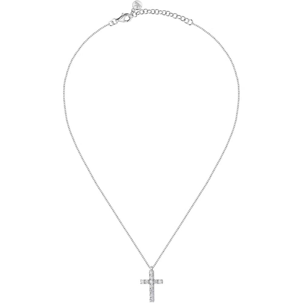 CROSS with Chain MORELLATO Tesori Silver 925° with Zircon Stones SAIW117