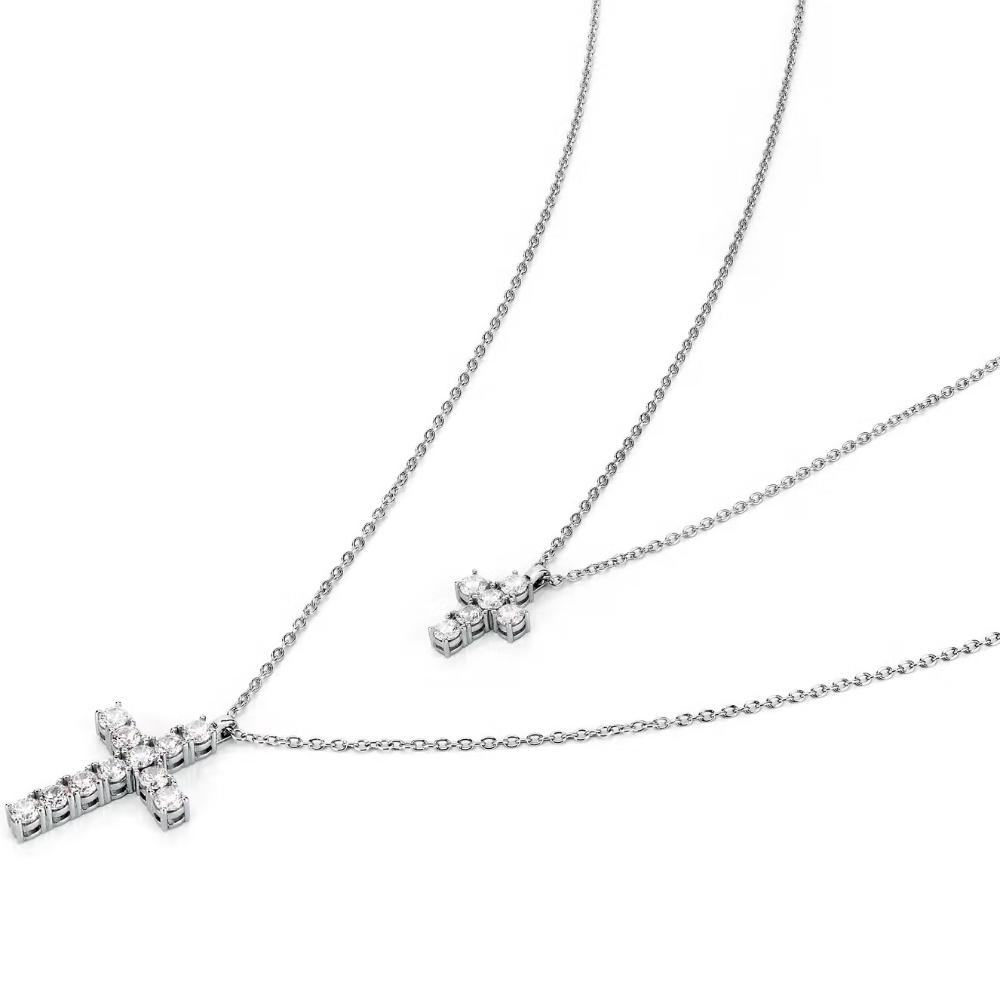 CROSS with Chain MORELLATO Tesori Silver 925° with Zircon Stones SAIW117