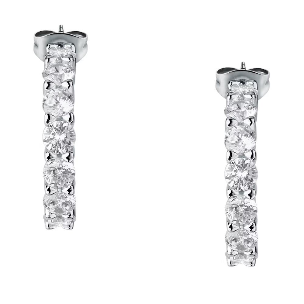 EARRINGS Hoops MORELLATO Tesori Silver 925° with Zircon Stones SAIW120