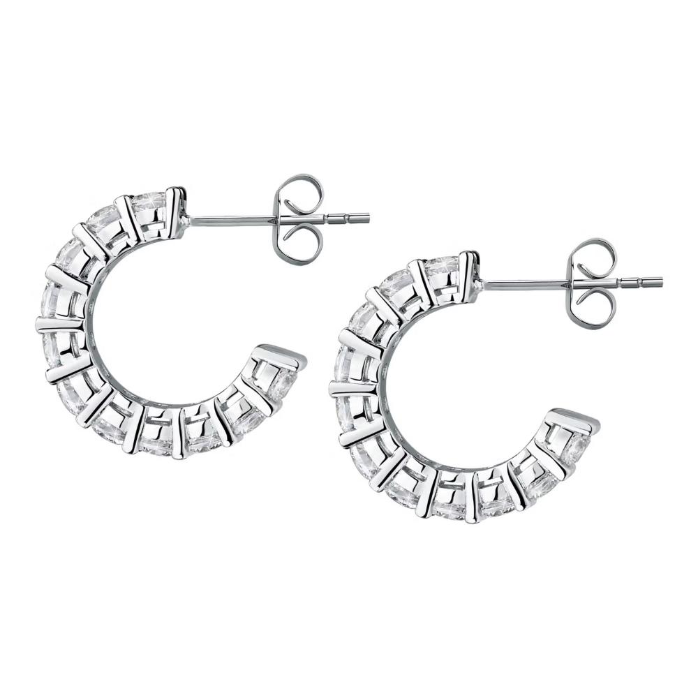 EARRINGS Hoops MORELLATO Tesori Silver 925° with Zircon Stones SAIW120