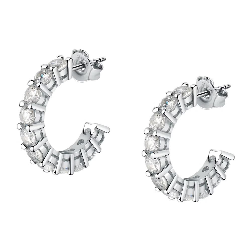 EARRINGS Hoops MORELLATO Tesori Silver 925° with Zircon Stones SAIW120