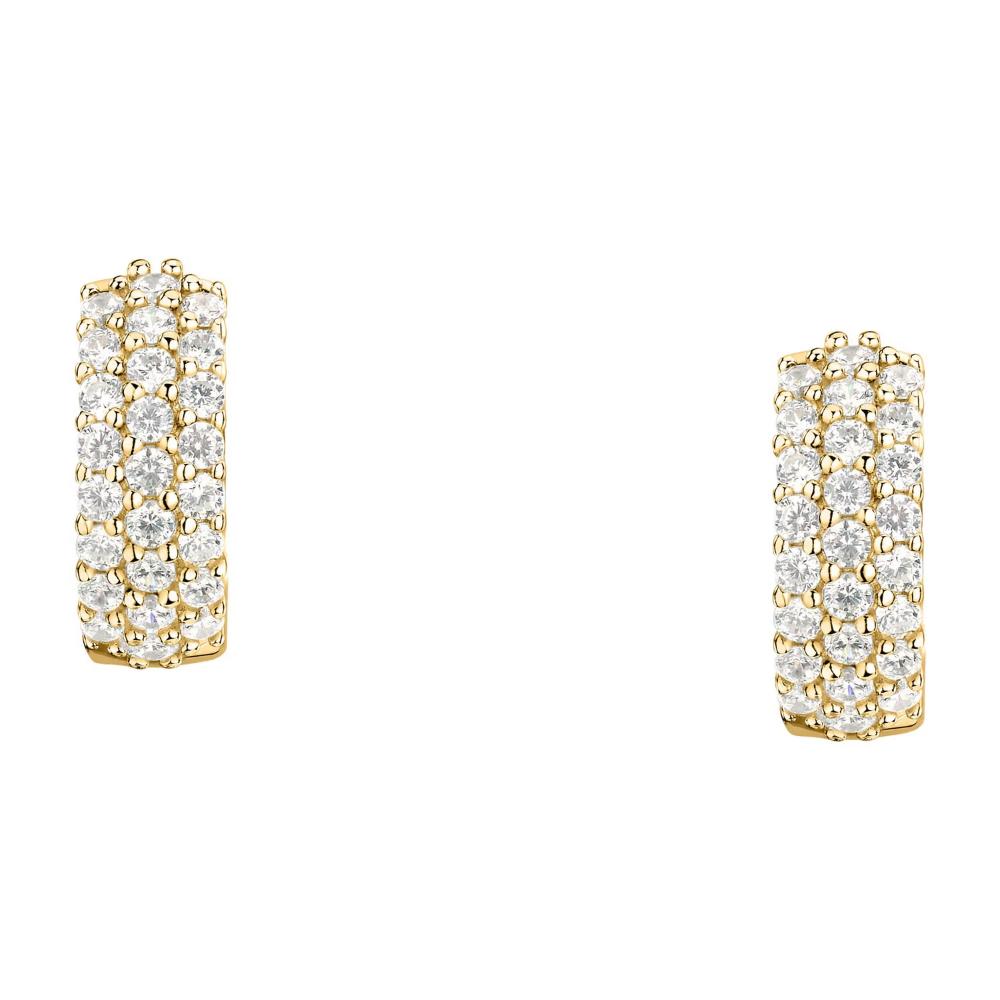 EARRINGS Hoops MORELLATO Tesori Gold-Plated Silver 925° with Zircon Stones SAIW145