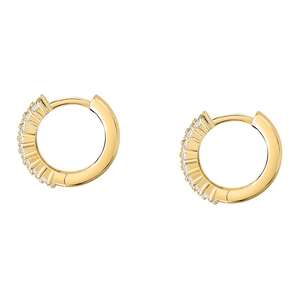 EARRINGS Hoops MORELLATO Tesori Gold-Plated Silver 925° with Zircon Stones SAIW145