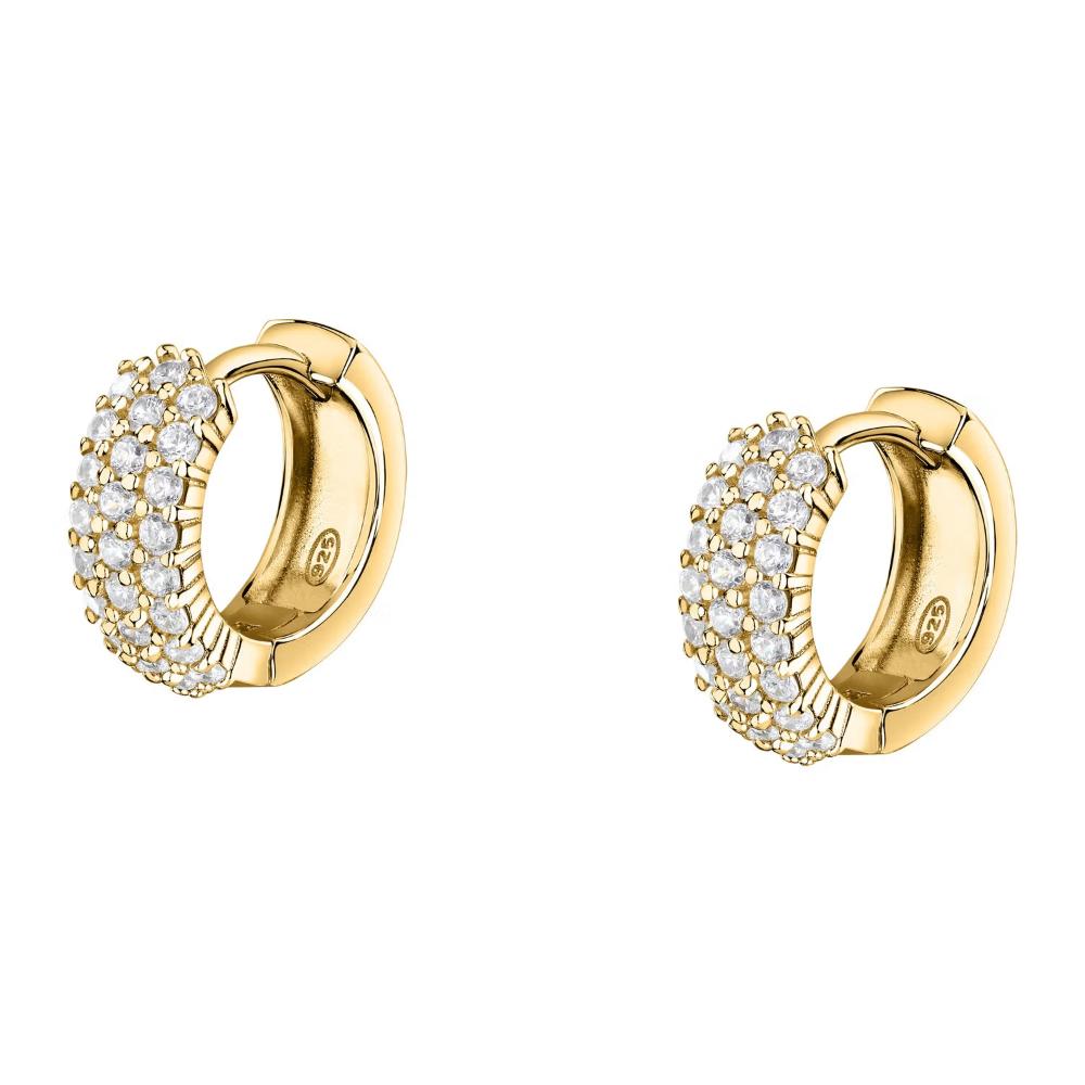 EARRINGS Hoops MORELLATO Tesori Gold-Plated Silver 925° with Zircon Stones SAIW145