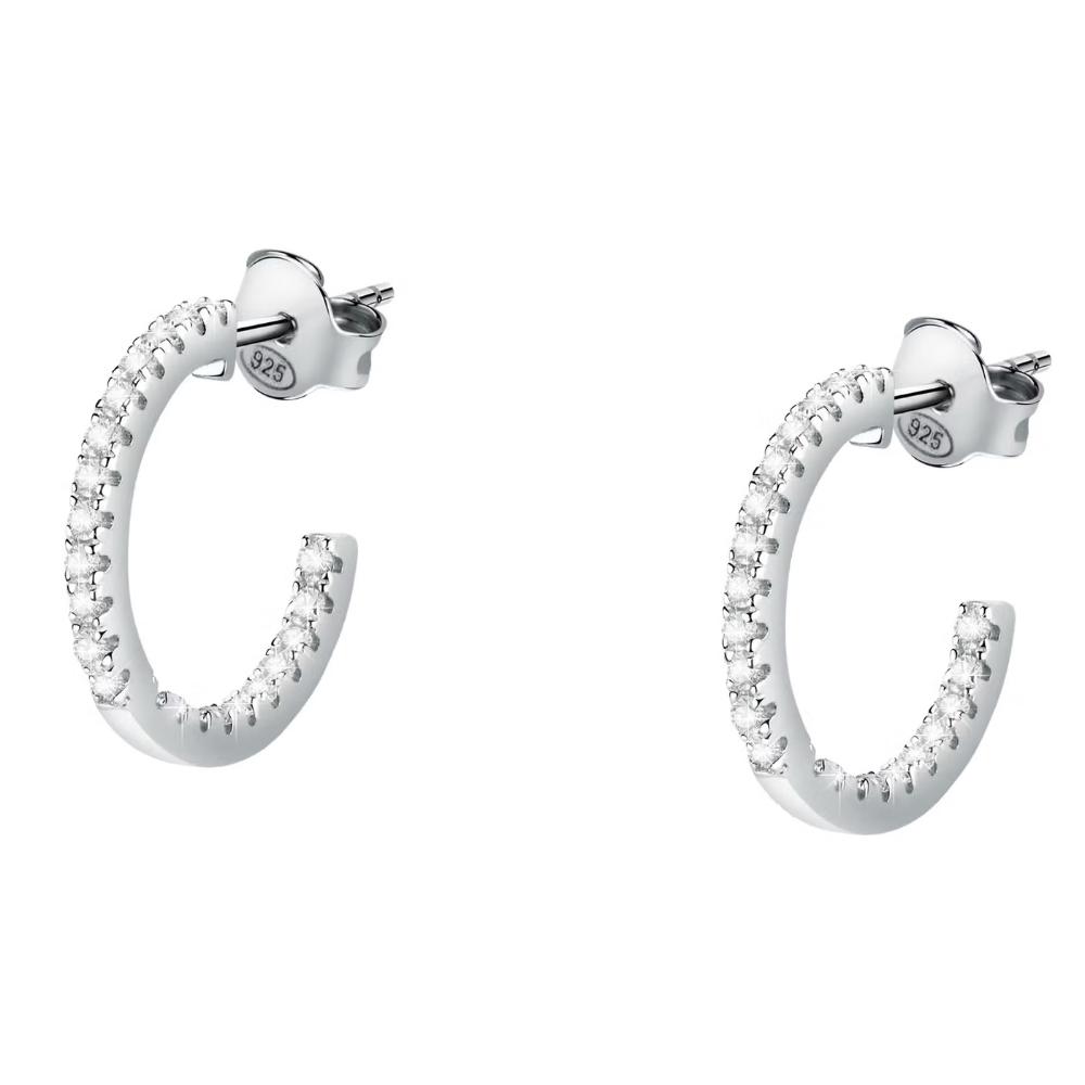 EARRINGS Hoops MORELLATO Tesori Silver 925° with Zircon Stones SAIW146